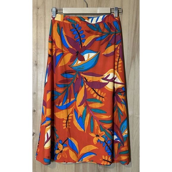 Cupio Women's Size XL Boho Floral Long Midi Skirt All Over Print - Picture 2 of 4